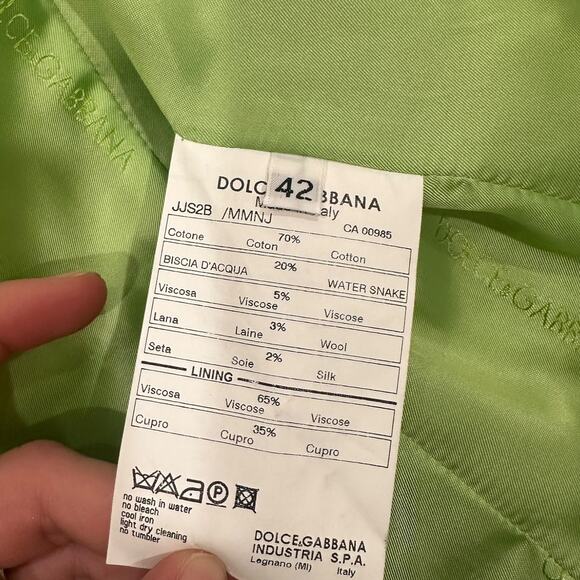 DOLCE & GABBANA Water Snake Green Tweed Boucle Blazer - Picture 6 of 12